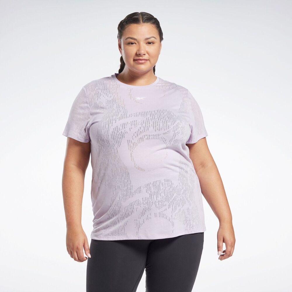 NWT Reebok Plus Size Burnout Purple T-shirt Lightweight Short Sleeve Womens 1X